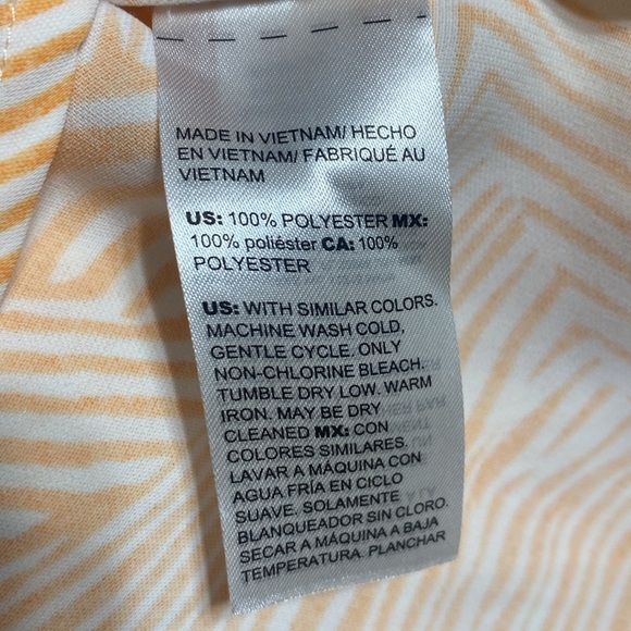 Chico’s orange & white zebra striped button down ruffle long sleeve top size XS - Picture 9 of 9